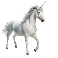 Obraz na płótnie Canvas hyper realistic 3d render of unicorn only on transparent background