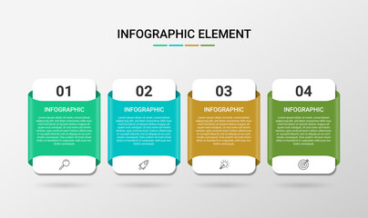 Modern business infographic template with 4 options, Infographics Template.