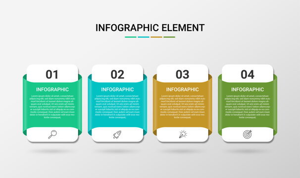 Modern business infographic template with 4 options, Infographics Template.