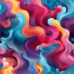 neon wave fusion: a vibrant seamless pattern
