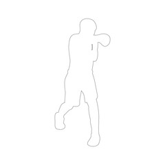 boxing sport person icon vector