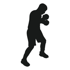 boxing sport person icon vector - obrazy, fototapety, plakaty