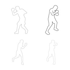 boxing sport person icon vector