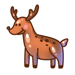 deer cartoon isolated png transparent background