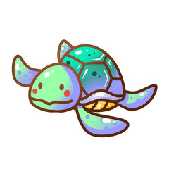sea turtle cartoon isolated png transparent background