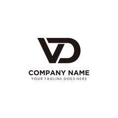 Initial logo design letter VD simple concept vector template