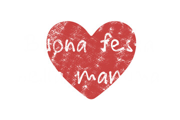 Digital png illustration of bluone festa della mamma text on red heart on transparent background
