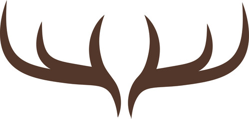 Naklejka premium Digital png illustration of brown antlers on transparent background