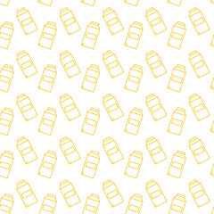 Digital png illustration of rows of yellow milk cartons on transparent background
