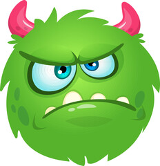 Funny cartoon monster character. Illustration of cute and happy alien creature