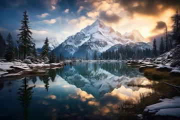 Foto op Canvas reflection of mount hood © Nature creative