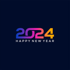 Happy new year 2024 vector illustration. Colorful design