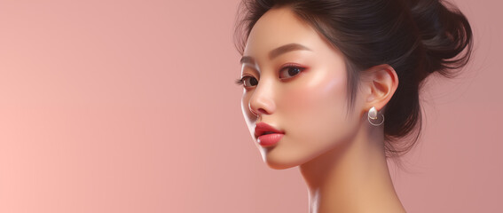 Beauty asian women face skin care healthy and skin concept.