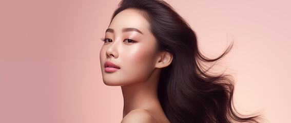 Beauty asian women face skin care healthy and skin concept. - obrazy, fototapety, plakaty
