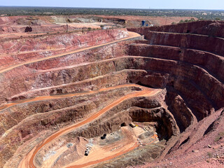 Open cut copper mine in Cobar, New South Wales, Australia