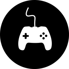 The white joystick symbol is in the center of a black circle