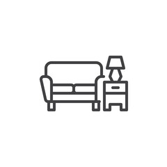 Hotel lounge line icon
