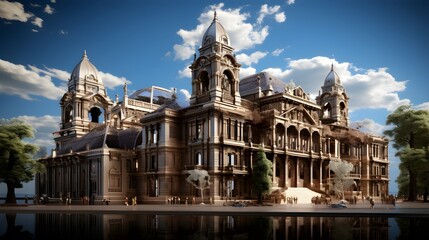 Obraz premium Architectural Time Travel: Historical Building Restoration