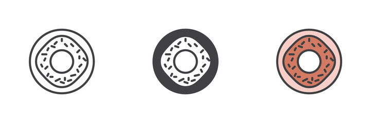Doughnut different style icon set