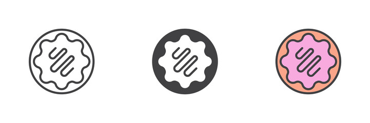 Obraz premium Icing donut different style icon set