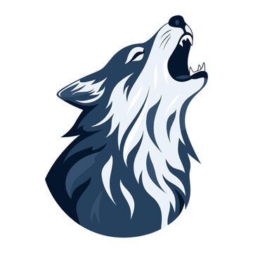 Wolf mascot logo, vector illustration, Generative Ai.