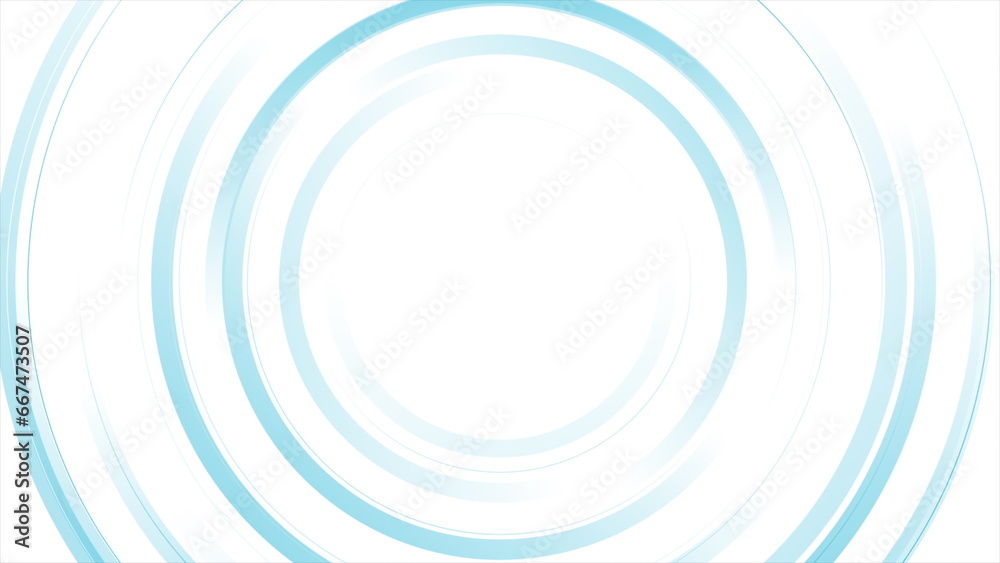 Wall mural Blue minimal circular lines and stripes abstract tech background