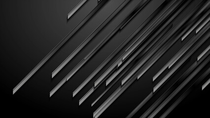 Black glossy stripes abstract tech geometric background