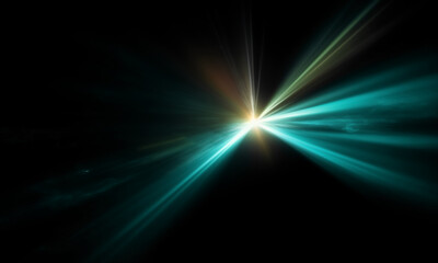 Beautiful light flares. Glowing streaks on dark background