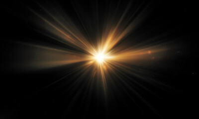 Beautiful light flares. Glowing streaks on dark background