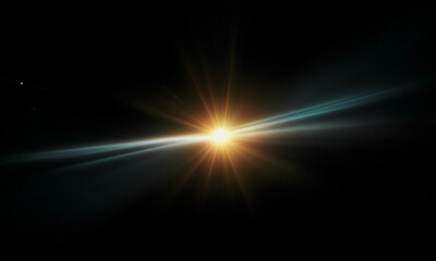 Fototapeta premium Beautiful light flares. Glowing streaks on dark background