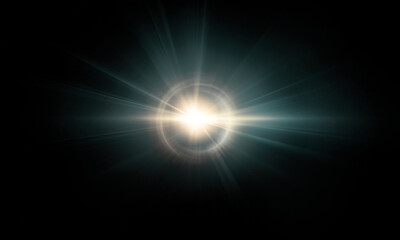 Beautiful light flares. Glowing streaks on dark background