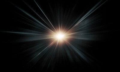 Beautiful light flares. Glowing streaks on dark background
