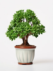 Jade Plant (Crassula ovata) Studio Shot Isolated on Clear Background, Generative AI