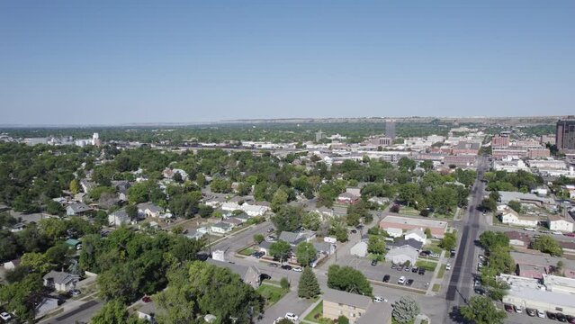 City Landscape of Billings, Montana on Sunny Summer Day - Aerial