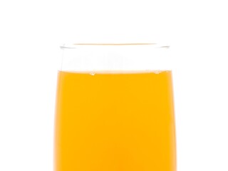 Glass of fresh orange juice isolated on white background.