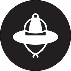 explorer hat glyph icon