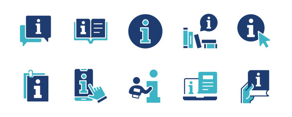 client support information manual icon set user guidebook help instruction document vector illustration