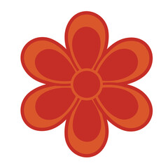 red flower isolated design element