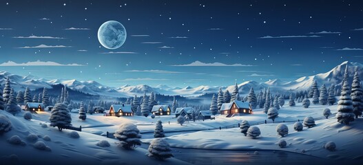 winter landscape with mountains and snow 