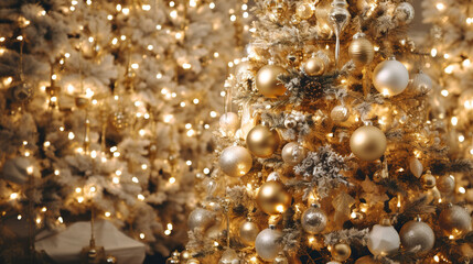 golden christmas tree,Golden Splendor: A Christmas Tree Aglow with Ornaments,golden christmas background,gold christmas background