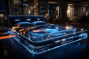 Interior design bedroom holograms technology future beyond imagination.