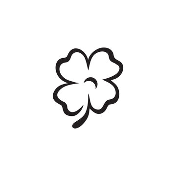 clover leaf tree logo icon silhouette abstract