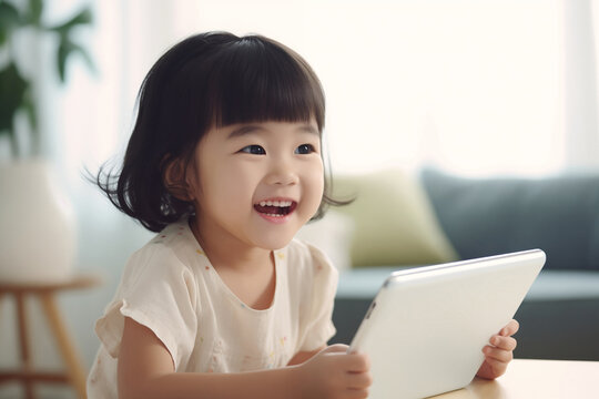 kid using tablet