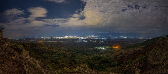 panoramic clouds over the mountains in Neiva Huila at night