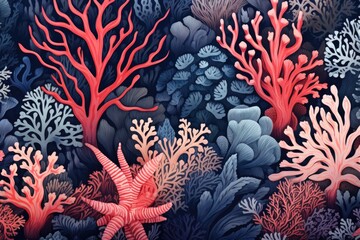 Colorful corals background