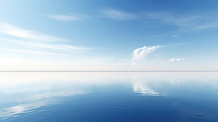 Naklejka na ściany i meble a large body of water sitting under a blue cloudy sky. generative ai
