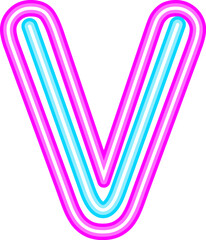 Neon Sign Alphabet V