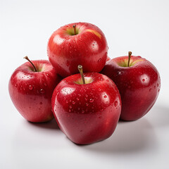 red apples on white background