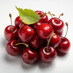 cherries on white background