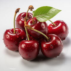 cherries on white background